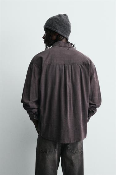 RELAXED FIT CHECK SHIRT - Black / Brown by Zara - Image 2