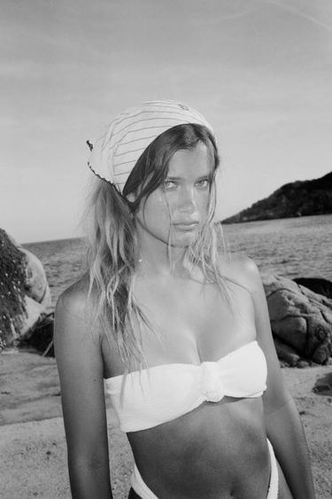 STRIPED SCARF WITH EMBROIDERED FLOWERS - Ecru by Zara - Image 0