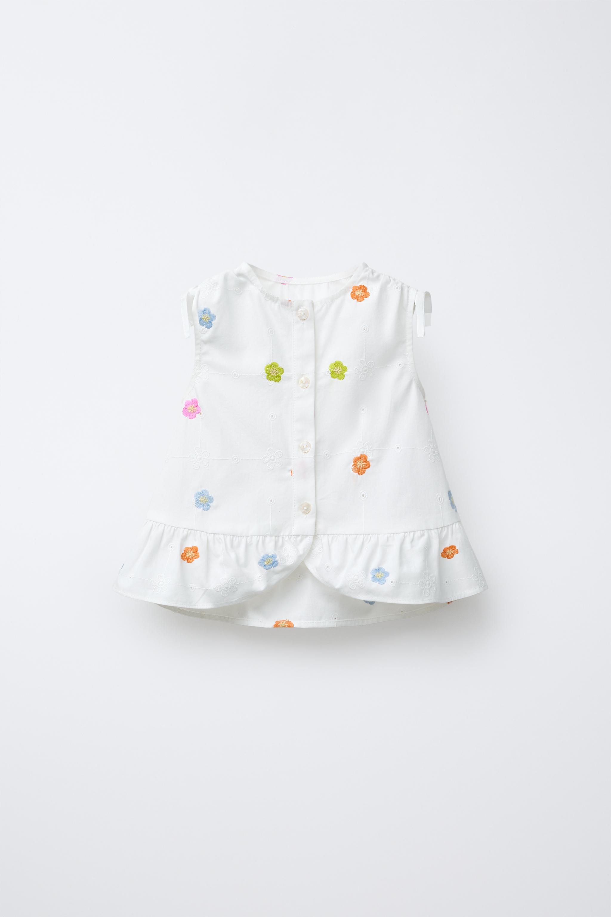 CHEMISE EN POPELINE À FLEURS BRODÉES