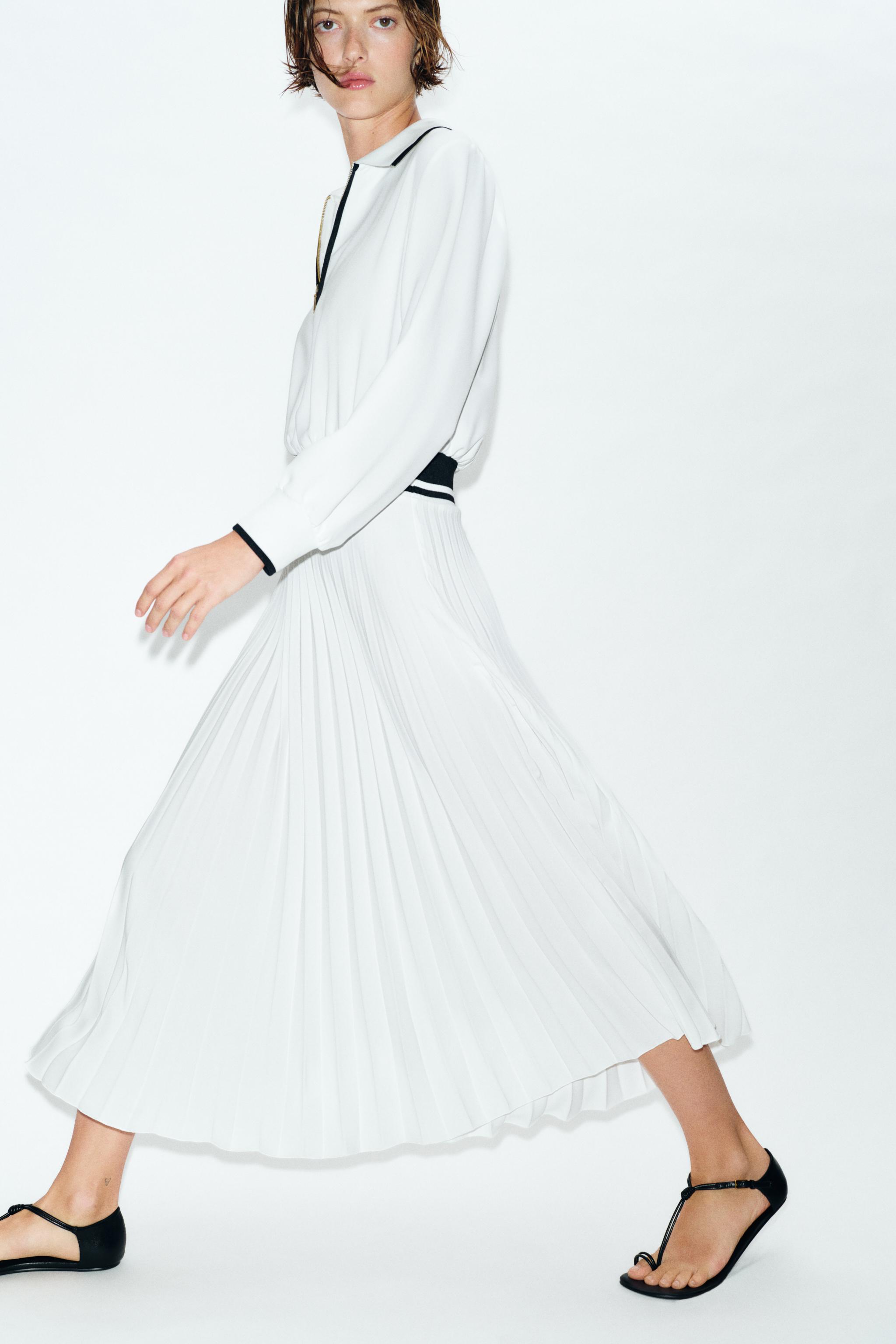 ROBE MI-LONGUE BIMATIÈRE PLISSÉE