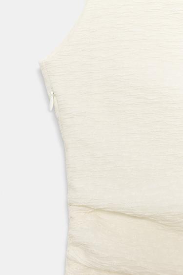 ROBE ASYMÉTRIQUE TEXTURÉE - Écru de Zara - Image 7