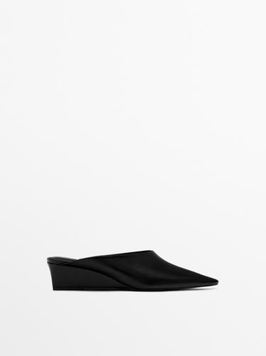 Zapato mule tacón cuña - Negro de Zara - Imagen 0