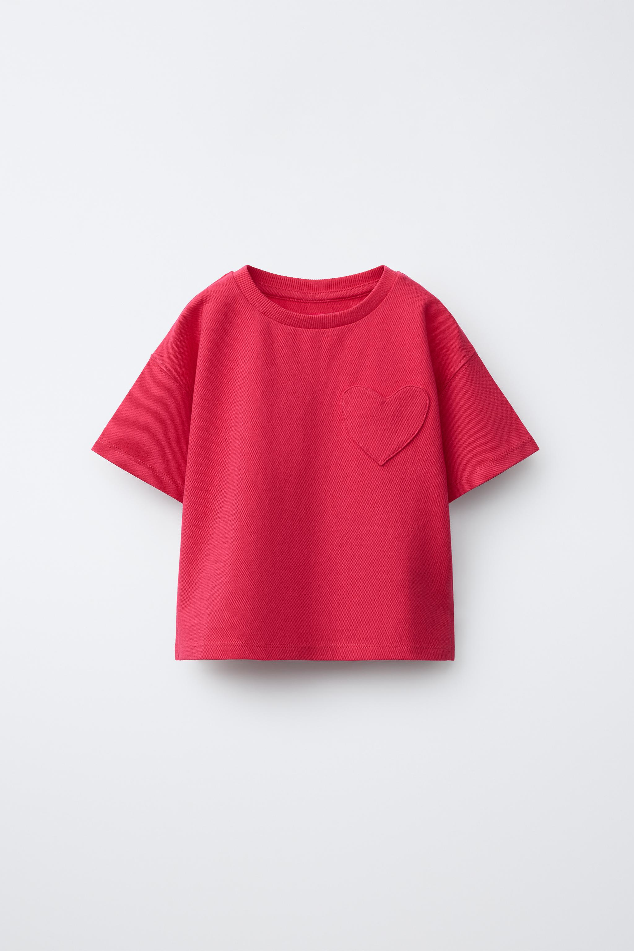 HEART POCKET T-SHIRT — Mid-red