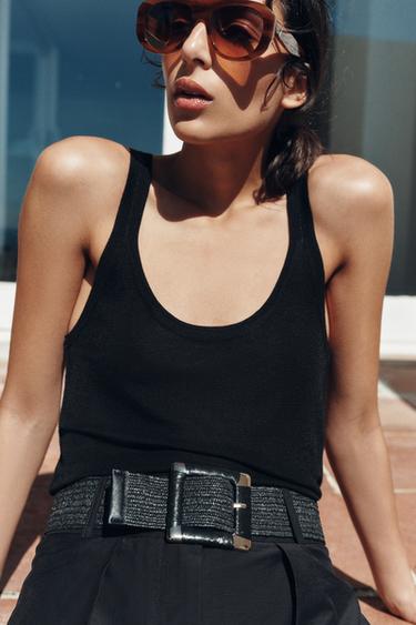 BELTED LAYERED MIDI SKIRT - Black by Zara - Image 2