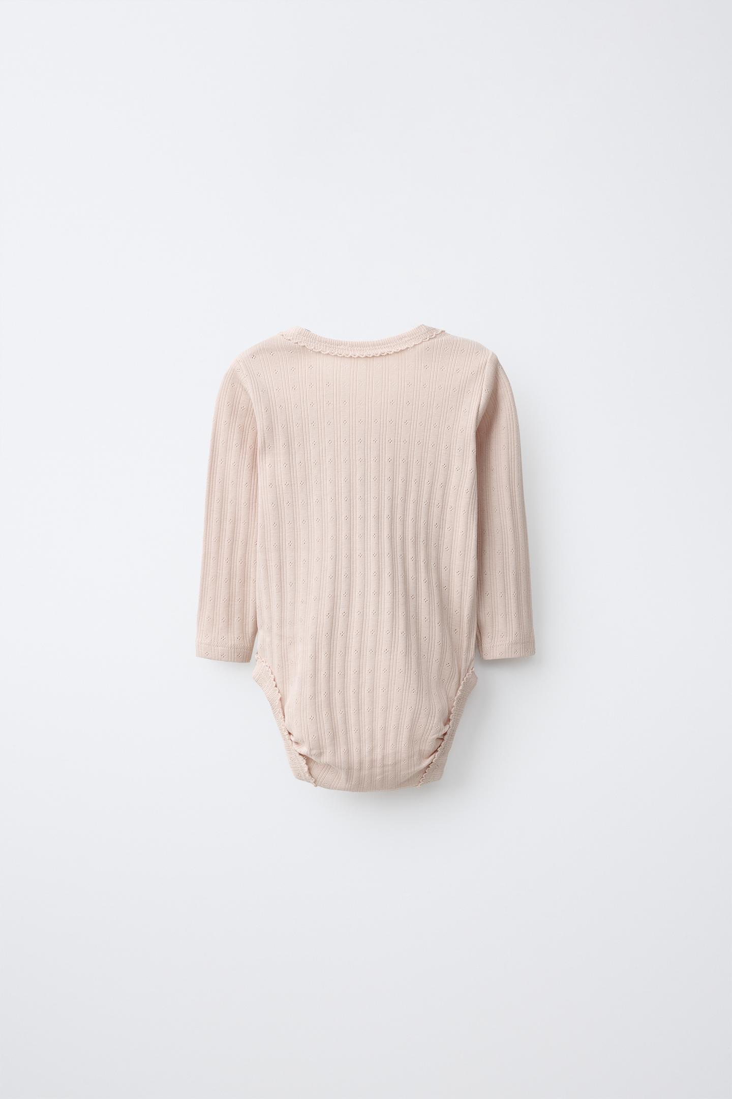 Боди Crossover для детей, ажурная вязка, 3 шт. — Zara, цвет: Розовый — фото 3