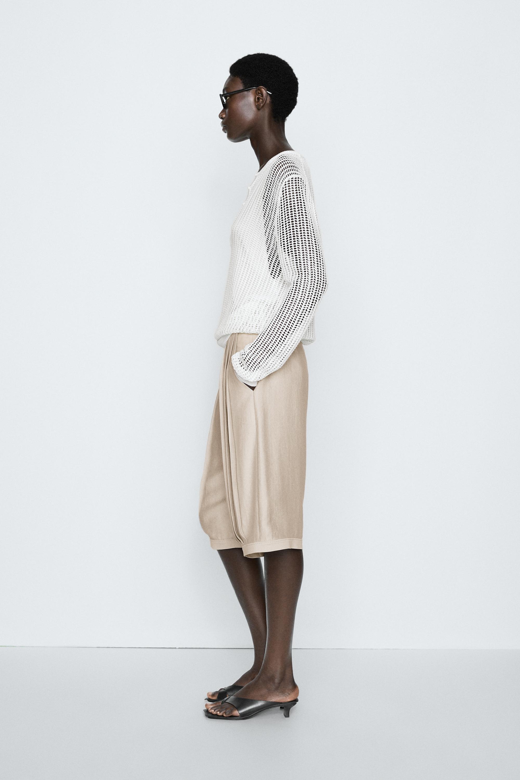 Cutwork knit button-up sweater - STUDIO — White