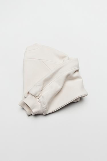 PLAIN SWEATSHIRT WITH SEAM DETAIL - Ecru by Zara - Image 7