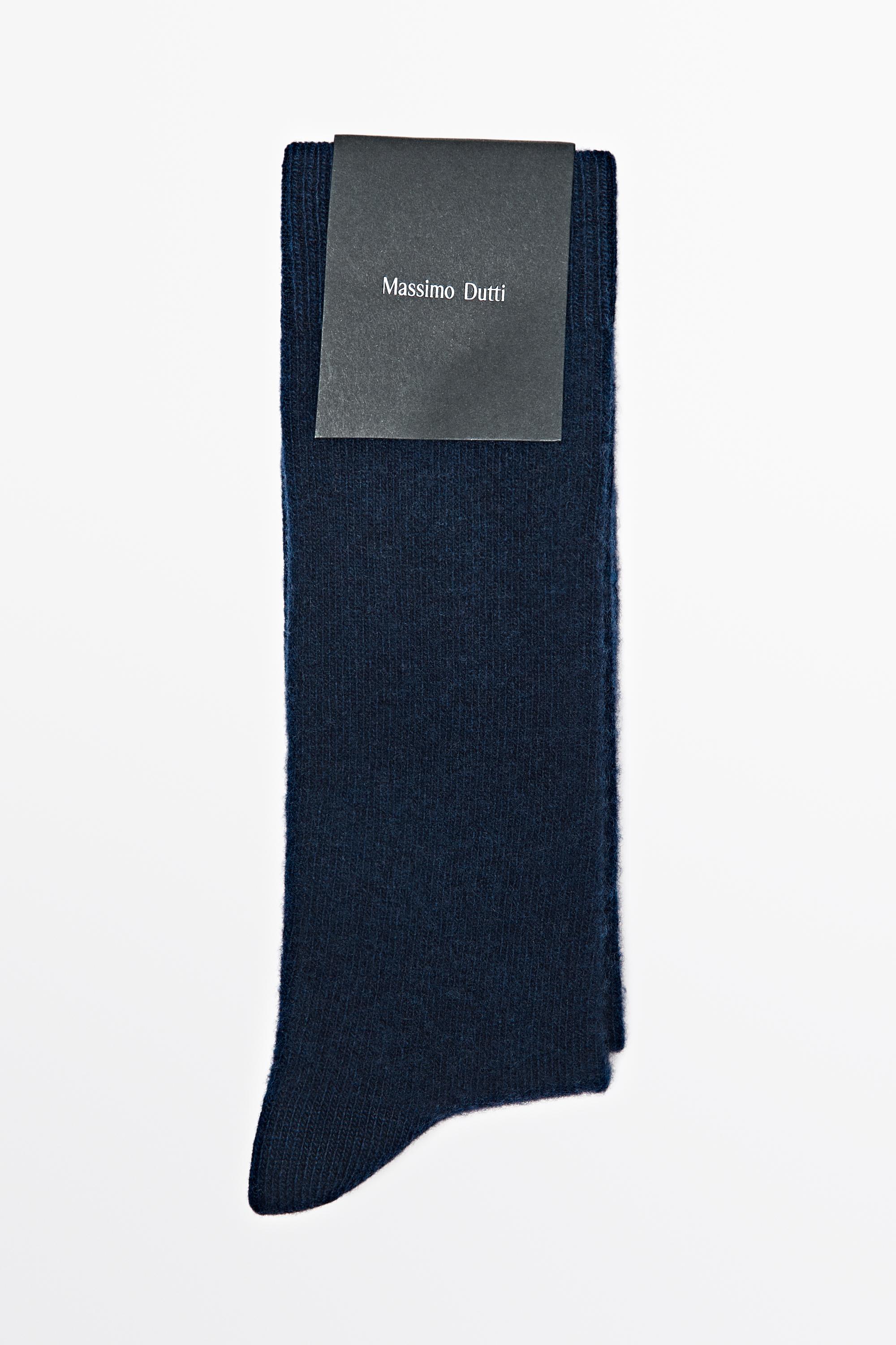 Chaussettes en maille unie avec de la laine