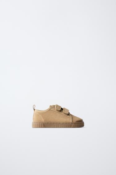 Zara LEATHER BAREFOOT SNEAKERS - Sandy Brown