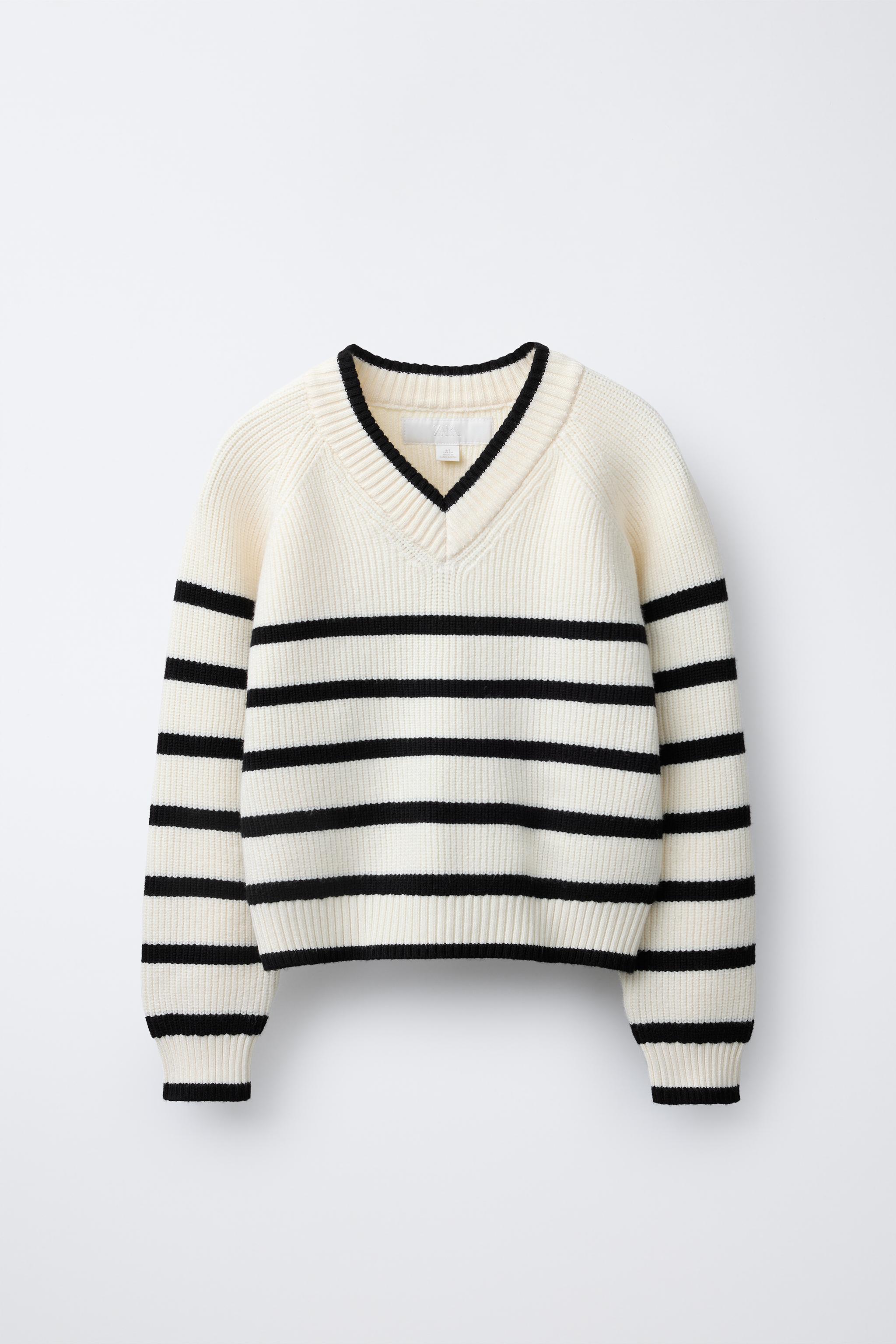 MARK & LONA ストライプ Vネックセーター Vネックセーター - ライトグレーメランジ - レディース | H&M JP