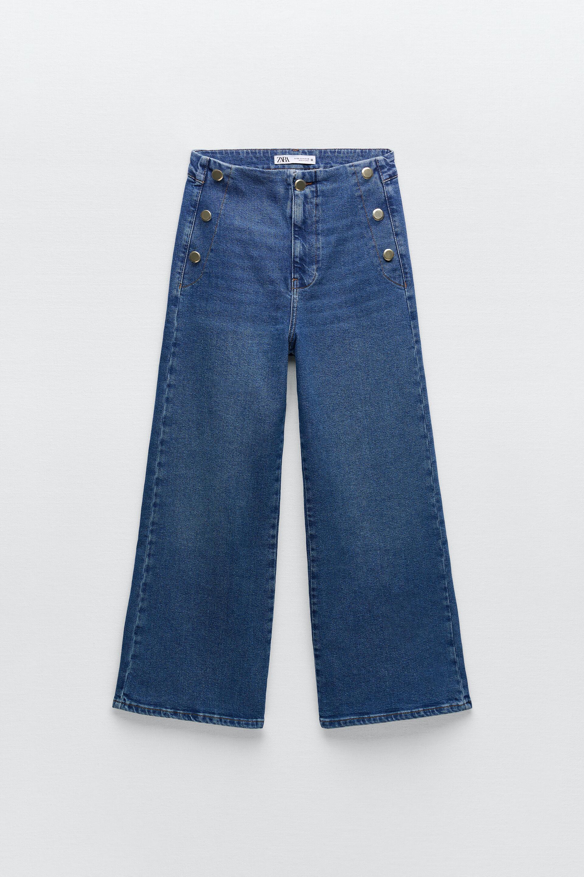 Z1975 CROPPED WIDE-LEG ボタンディテール デニムパンツ