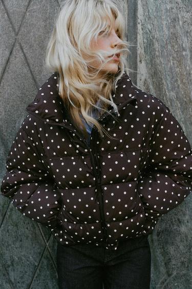 Zara 防潑水防風絎縫外套 - 棕色 / 裸色