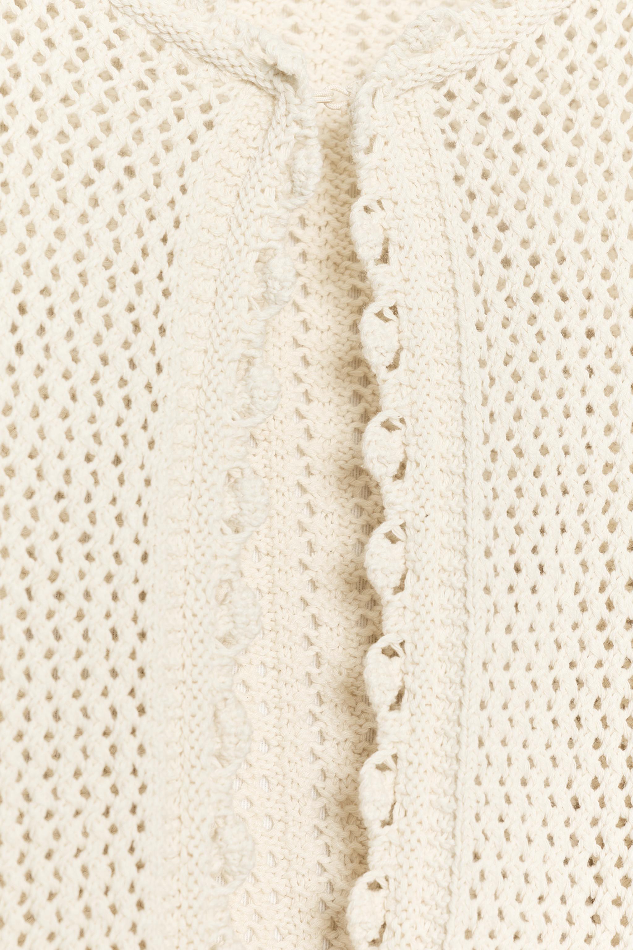 Женские кардиганы Zara POINTELLE KNIT CARDIGAN — фото 9