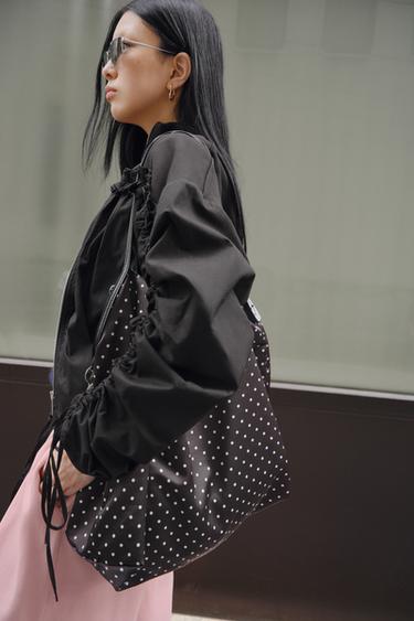 ドットプリントファブリックトートバッグマルチカラーZaraのドットプリントファブリックトートバッグ - マルチカラー 