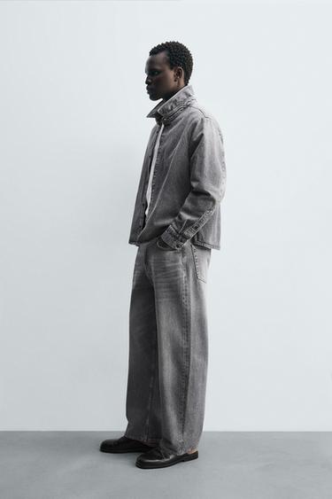 CHEMISE EN JEAN DÉLAVÉE - Gris de Zara - Image 3