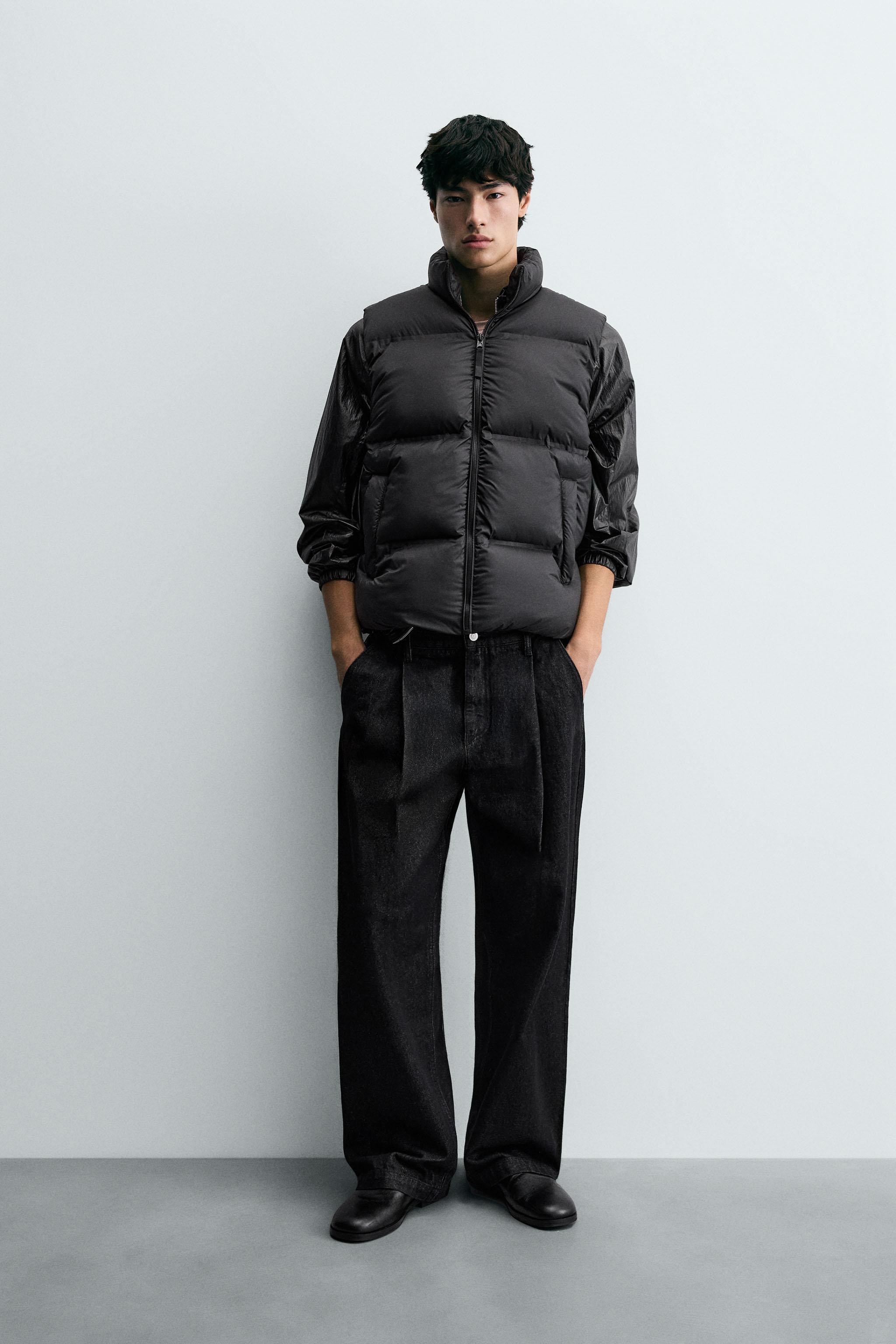 撥水加工入りパフベスト - ブラック | ZARA Japan / 日本