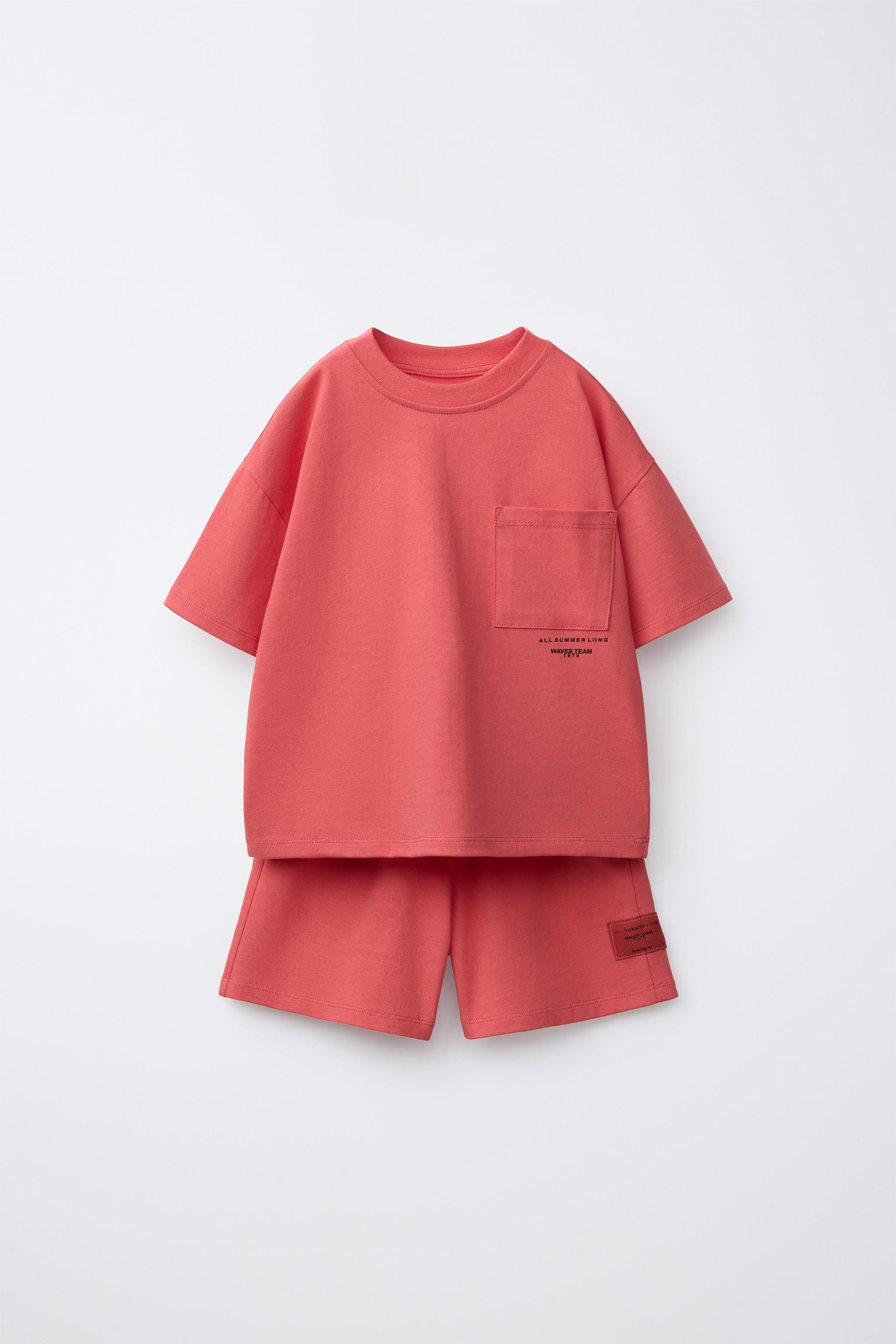 PLAIN T-SHIRT AND BERMUDA JOGGING SET