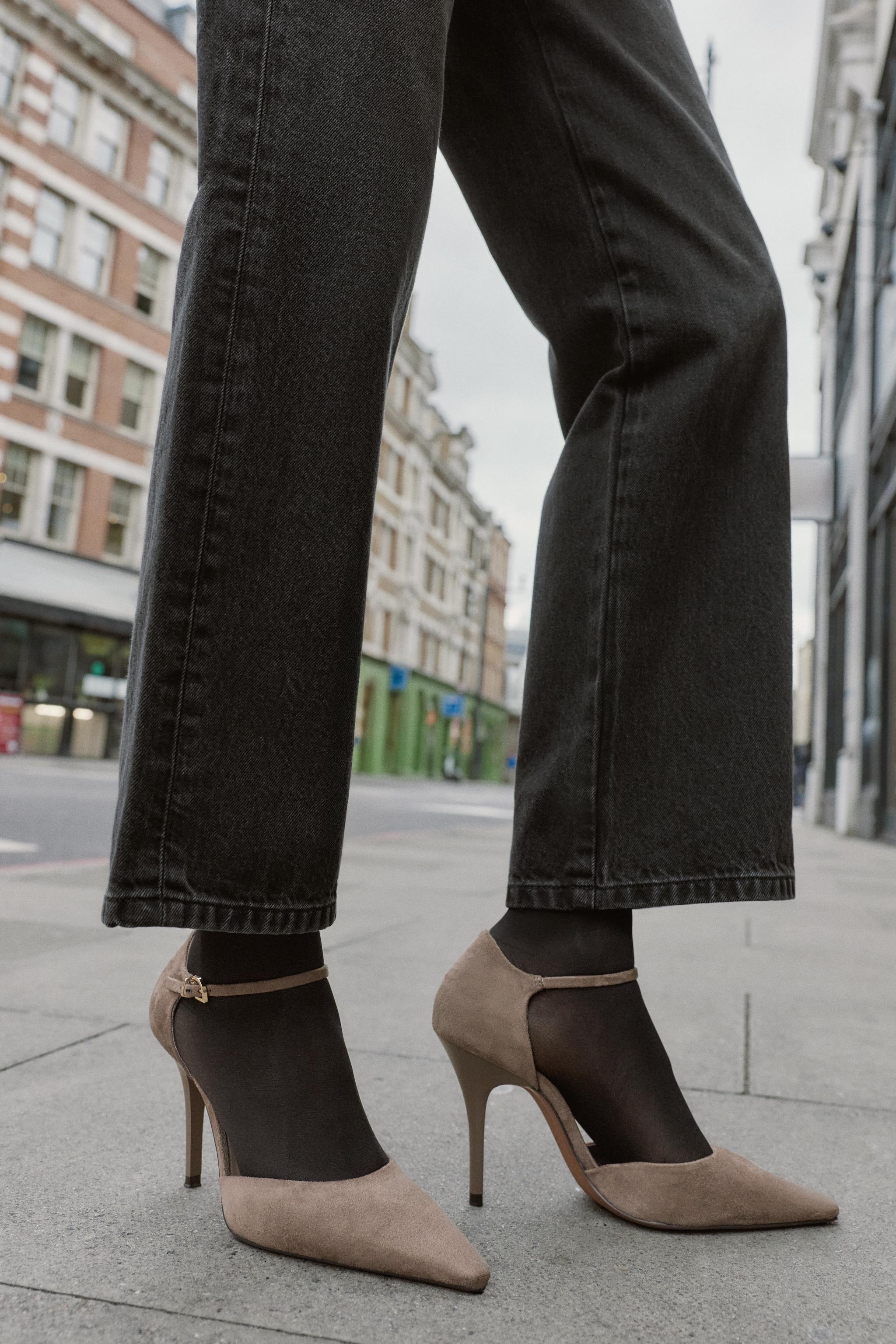 ANKLE STRAP HEELS - Taupe Gray | ZARA United States