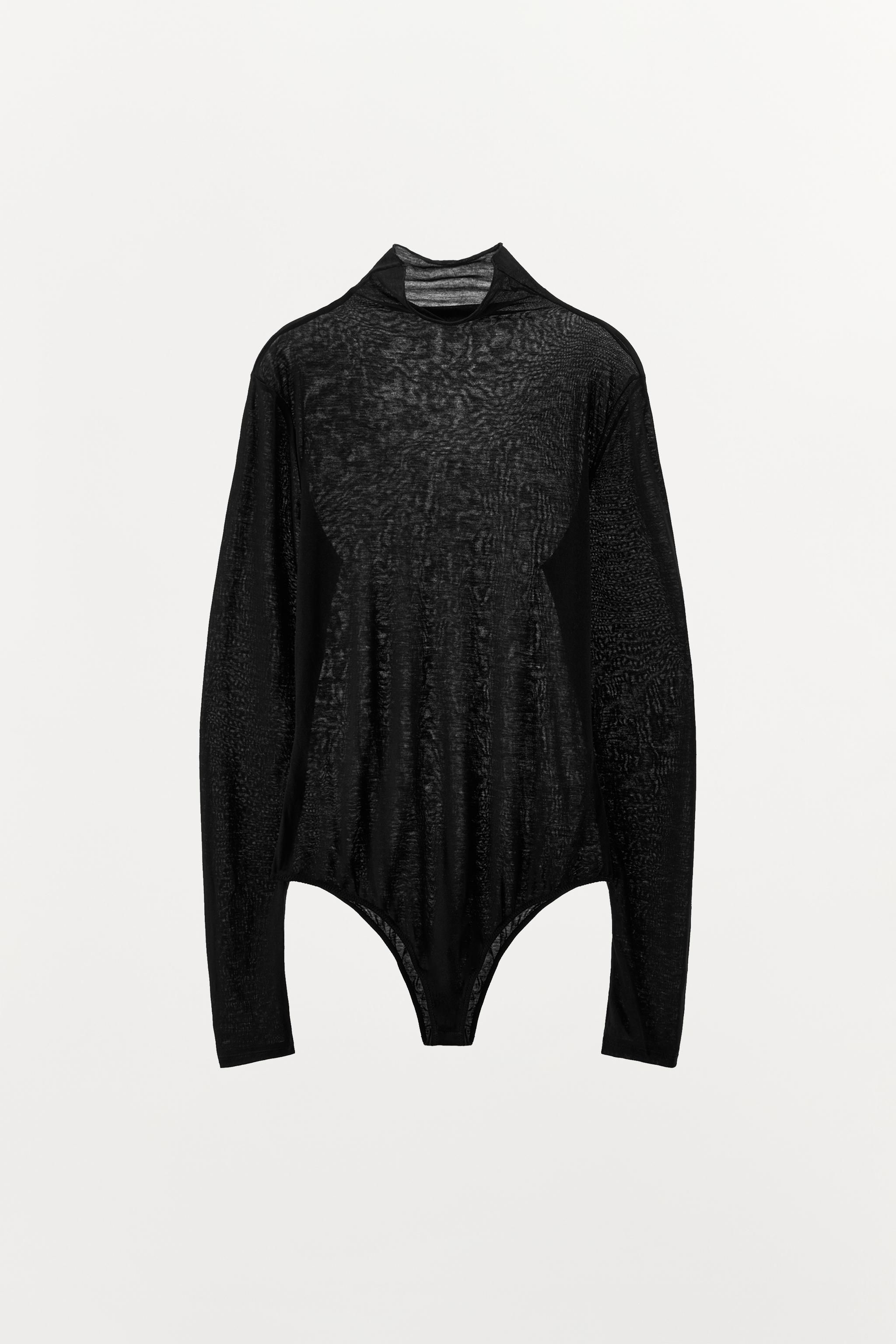WOOL-BLEND PLAIN BODYSUIT
