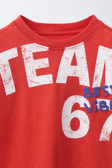 T-SHIRT IMPRIMÉ TEAM SIX SEVEN - Rouge de Zara - Image 2