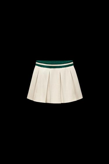 FALDA MINI PUNTO TABLAS - Crudo de Zara - Imagen 0
