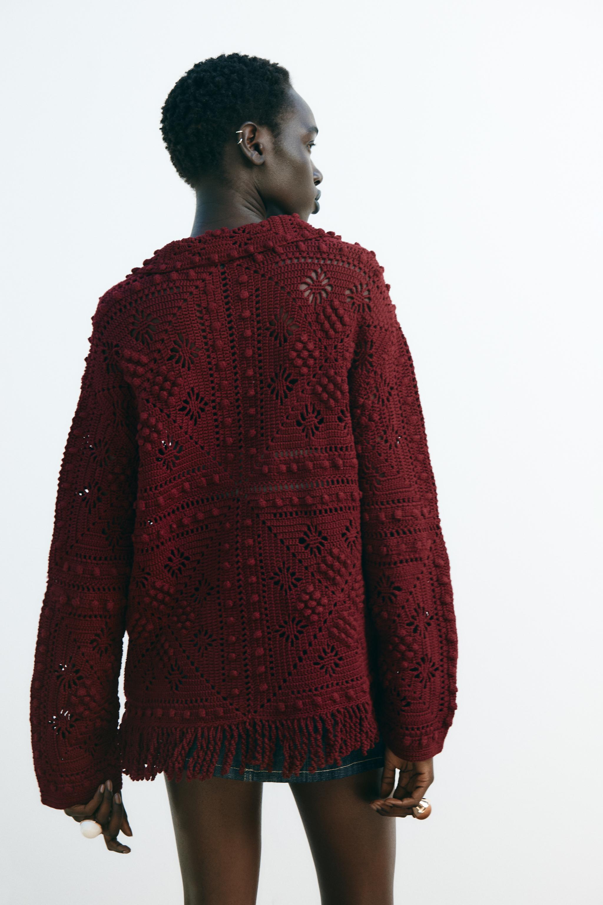 ZARA クロシェ ニット カーディガン 9325/002 1920662717.jpg?1684988932