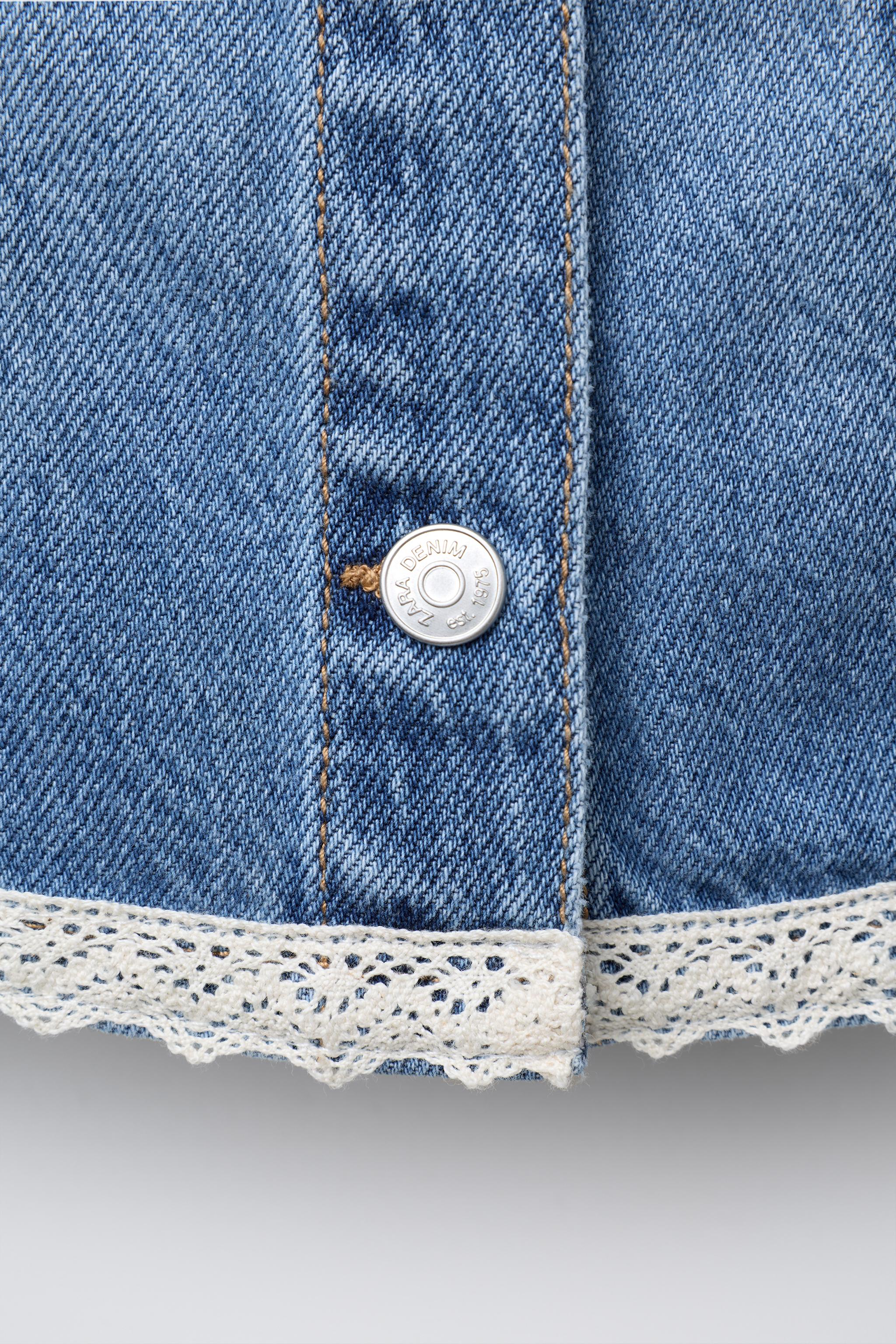 レーストリム デニムジャケット - ブルー | ZARA Japan / 日本