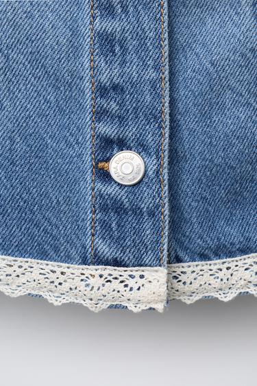VESTE EN DENIM DENTELLE - Bleu de Zara - Image 3