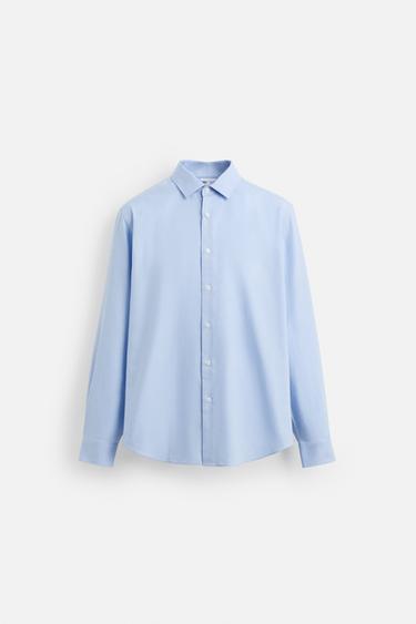 CAMISA SLIM FIT - Celeste de Zara - Imagen 0