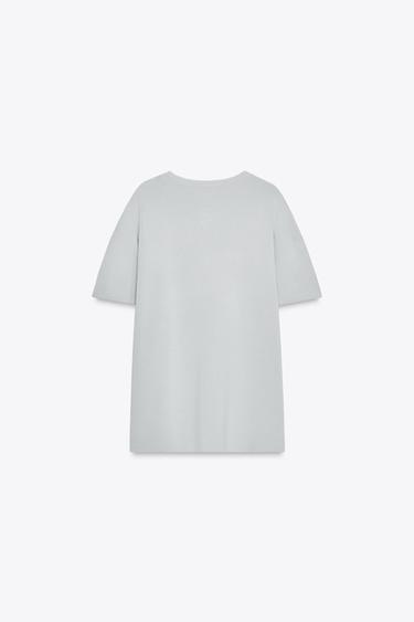 TOP OVERSIZE EN MAILLE UNIE - Gris perle de Zara - Image 7