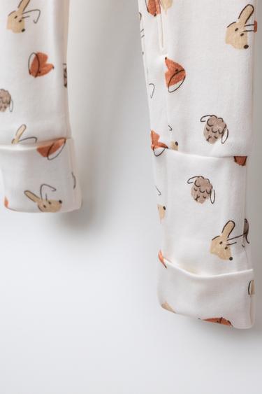 Zara TWO-PACK CONVERTIBLE FOOTIE PAJAMAS - Beige