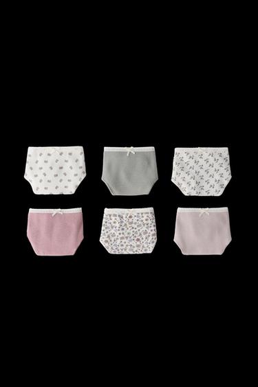 Zara 6-14 YEARS / SIX-PACK OF TINY FLORAL UNDERWEAR - Pink - Image 0