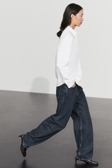Denim shirt with shoulder detail — Oyster-white 1