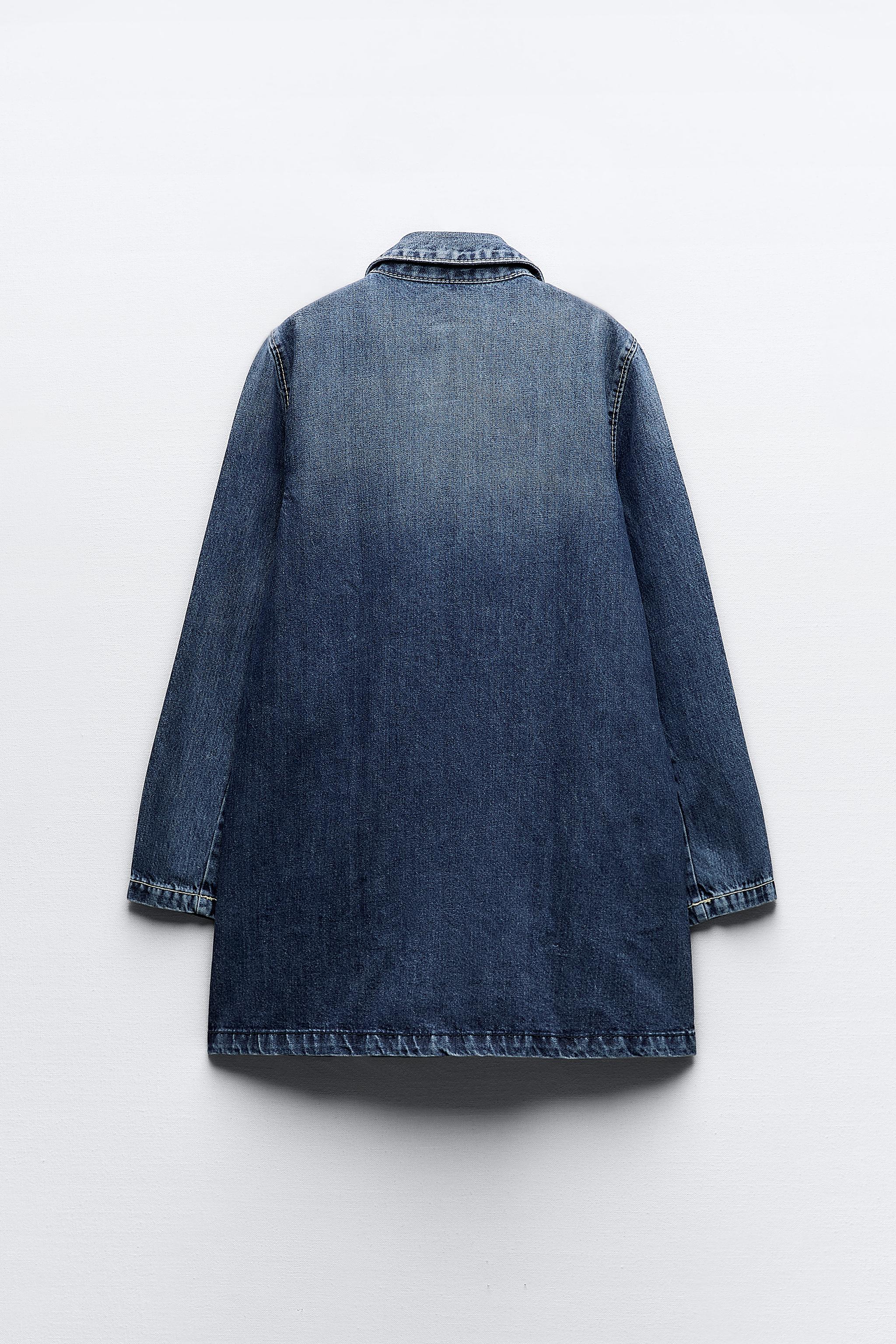 TRF DENIM TRENCH JACKET - Navy blue | ZARA United States