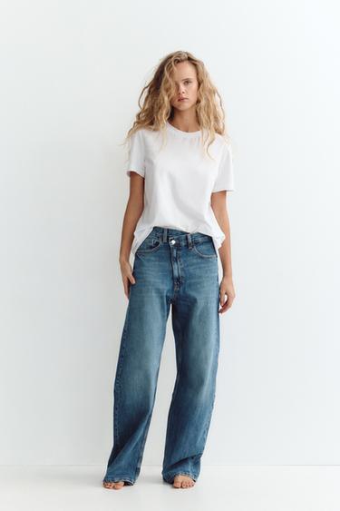 TRF MID-WAIST CROSSOVER BAGGY JEANS - Light blue by Zara - Image 0