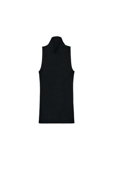 TOP MANGA SISA CUELLO ALTO - Negro de Zara