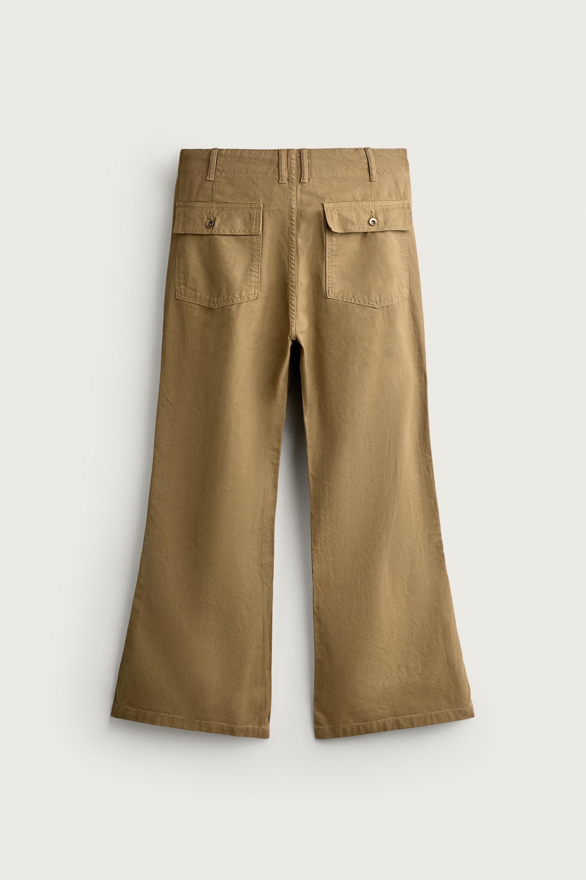 BUTTON FLARE FIT PANTS