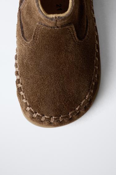 LEATHER FRINGED BOOTS - Brown by Zara - Image 4