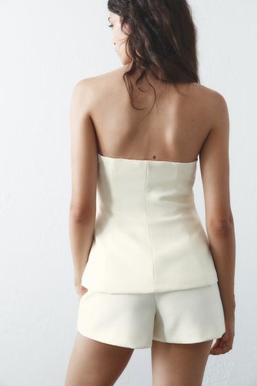 TOP PALABRA DE HONOR - Blanco roto de Zara