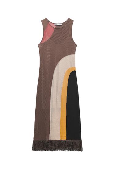 KNIT COLOUR BLOCK DRESS