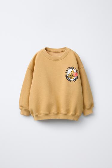 Zara PRINTED SWEATSHIRT - taupe brown