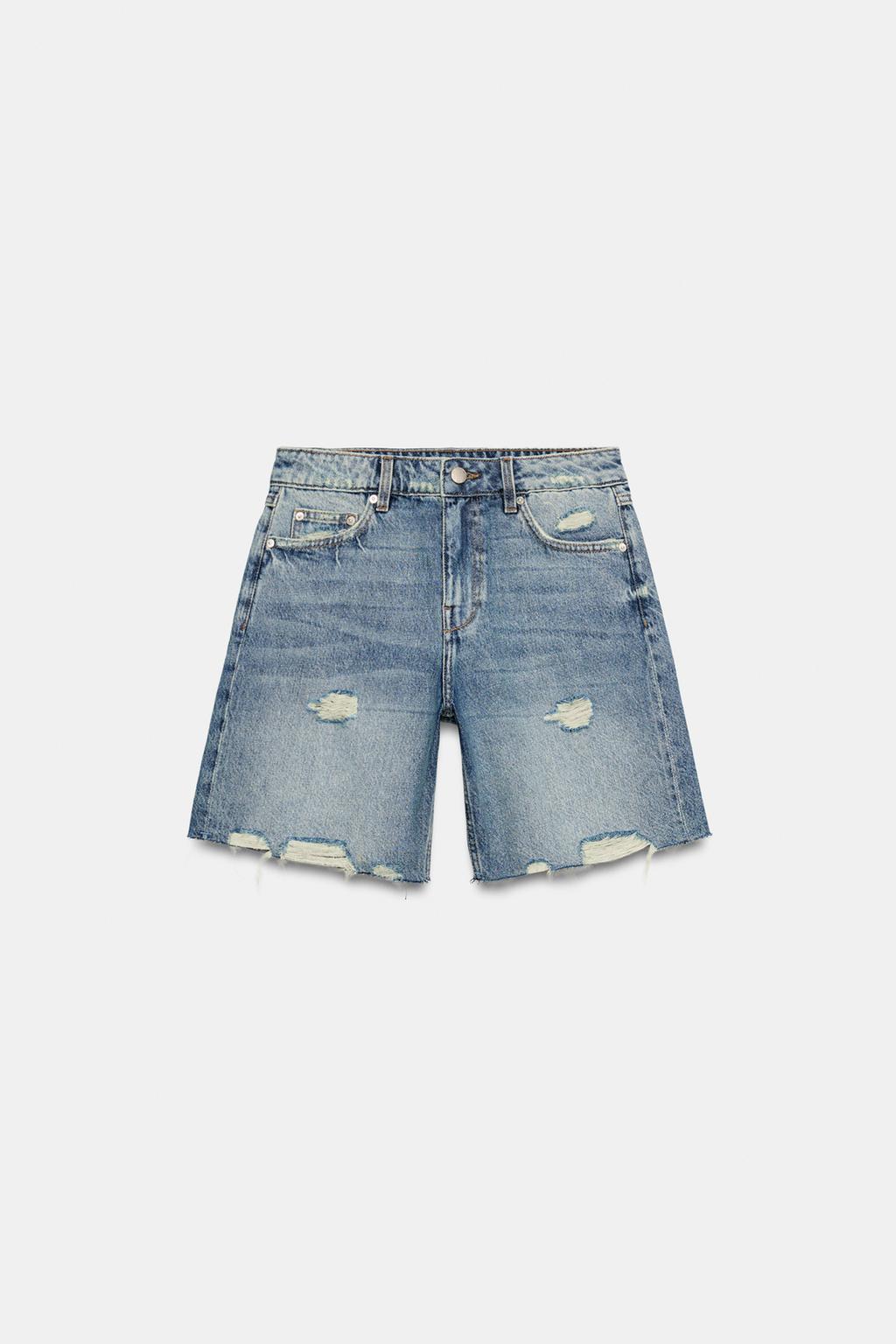 Z1975 RIPPED DENIM BERMUDA SHORTS