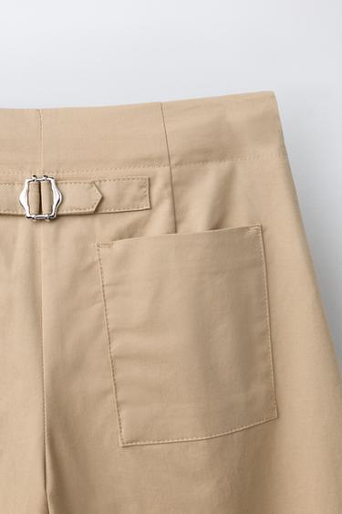 BARREL CARGO TROUSERS WITH BUCKLE DETAIL - Light beige by Zara - Image 3