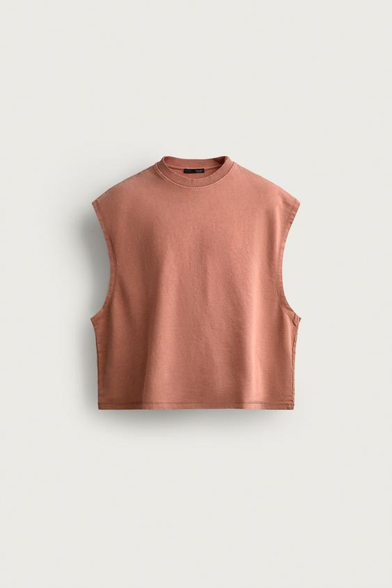 WASHED TANK SWEATSHIRT - Red by Zara - Image 0