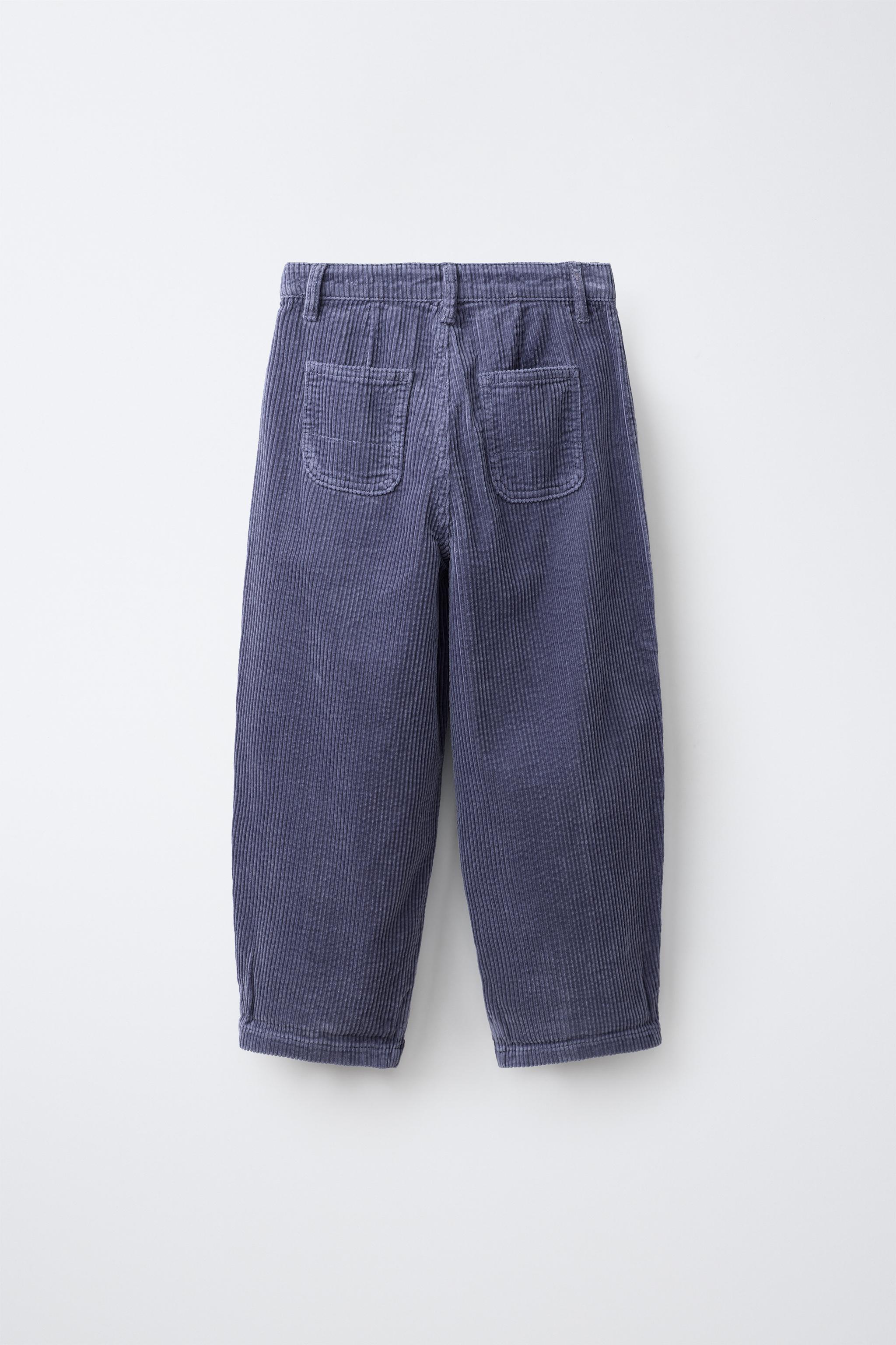 PANTALON BAGGY EN VELOURS CÔTELÉ À PINCES