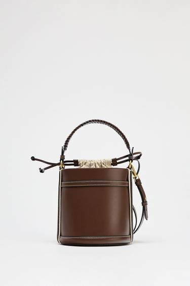DOUBLE HANDLE BUCKET BAG - Brown by Zara