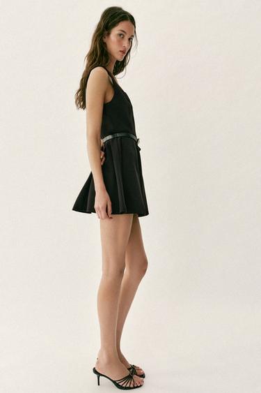 ROBE MINI AVEC CEINTURE - Noir de Zara - Image 2