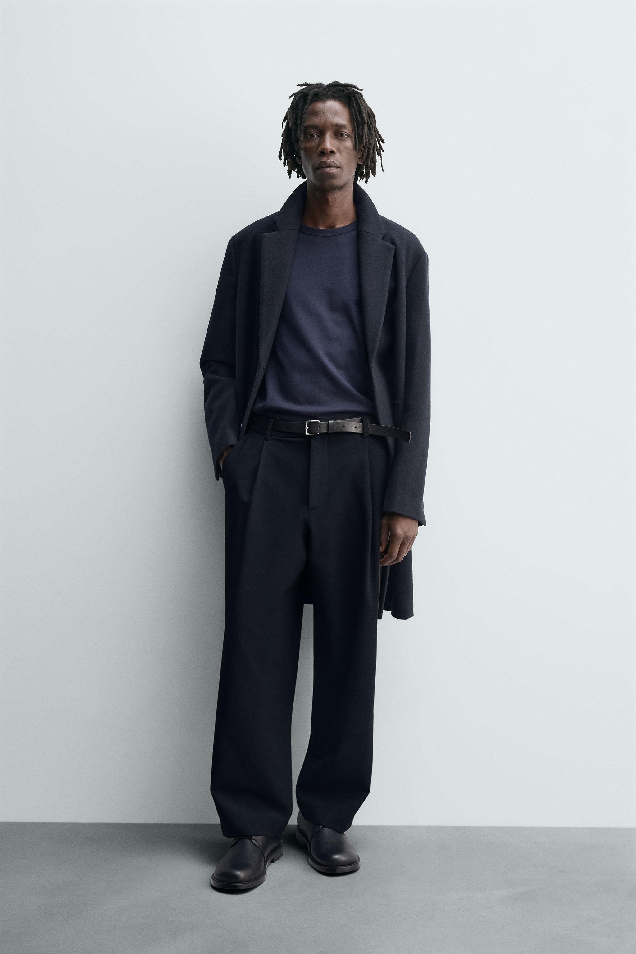 ZARA メンズ ロングコート オーバーサイズ ダブル トレンド ブラック ザラ ドレスコート – メンズ | ZARA 日本