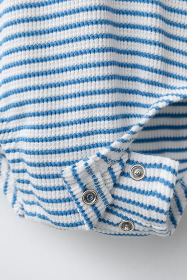 ENSEMBLE BODY ET LEGGING À RAYURES AVEC POUSSIN BRODÉ - Bleu marine de Zara - Image 3