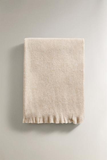 PLAID FRANGES - Beige clair de Zara